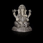 Sterling Silver Lord Ganesha Statue for Puja, Home Decor & Gift