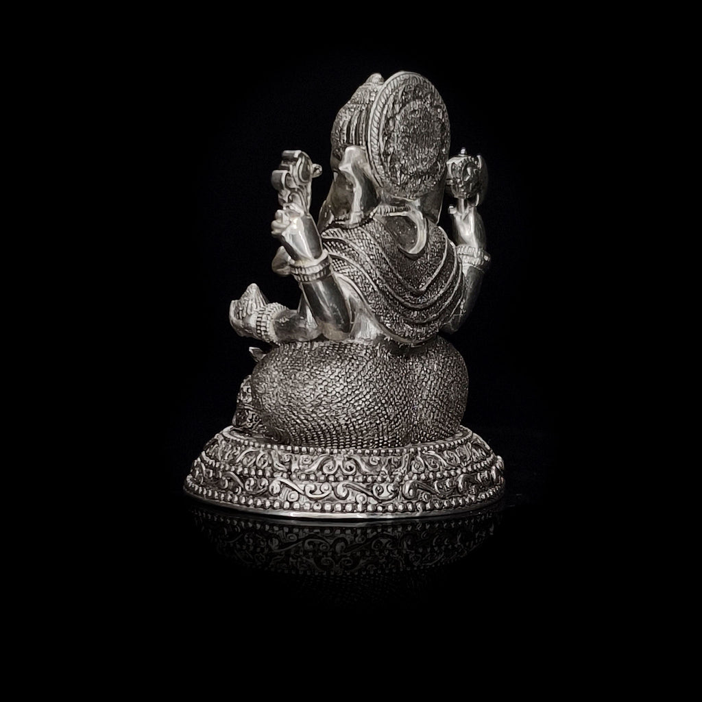 Sterling Silver Lord Ganesha Statue for Puja, Home Decor & Gift