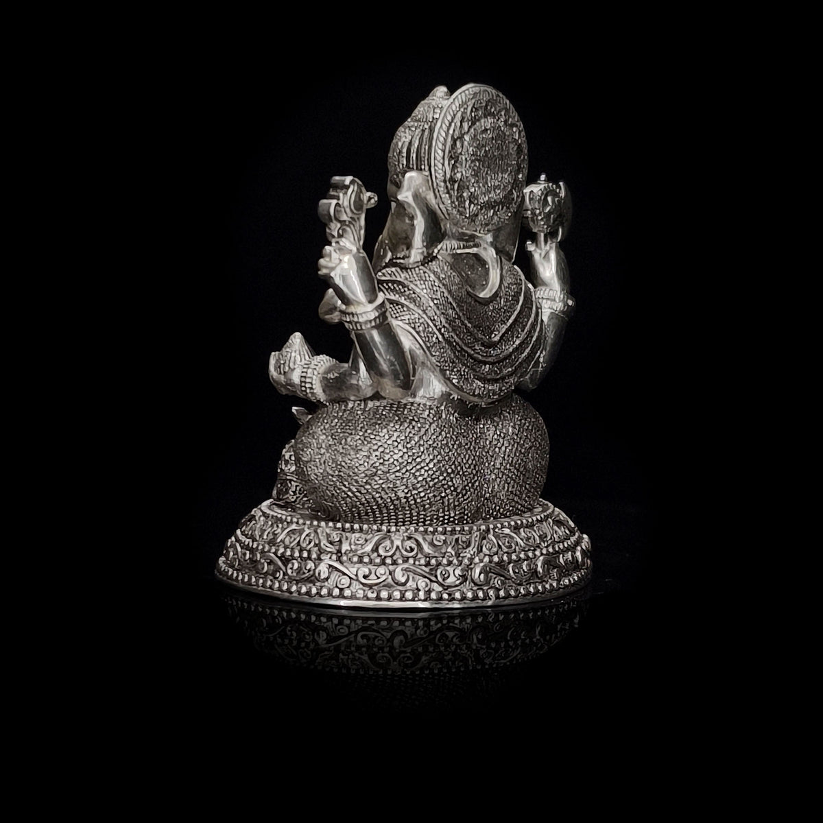 Sterling Silver Lord Ganesha Statue for Puja, Home Decor & Gift