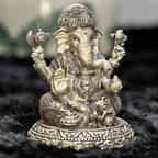 Sterling Silver Lord Ganesha Statue for Puja, Home Decor & Gift