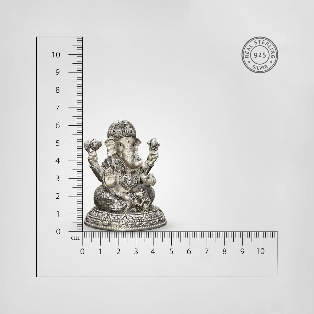 Sterling Silver Lord Ganesha Statue for Puja, Home Decor & Gift