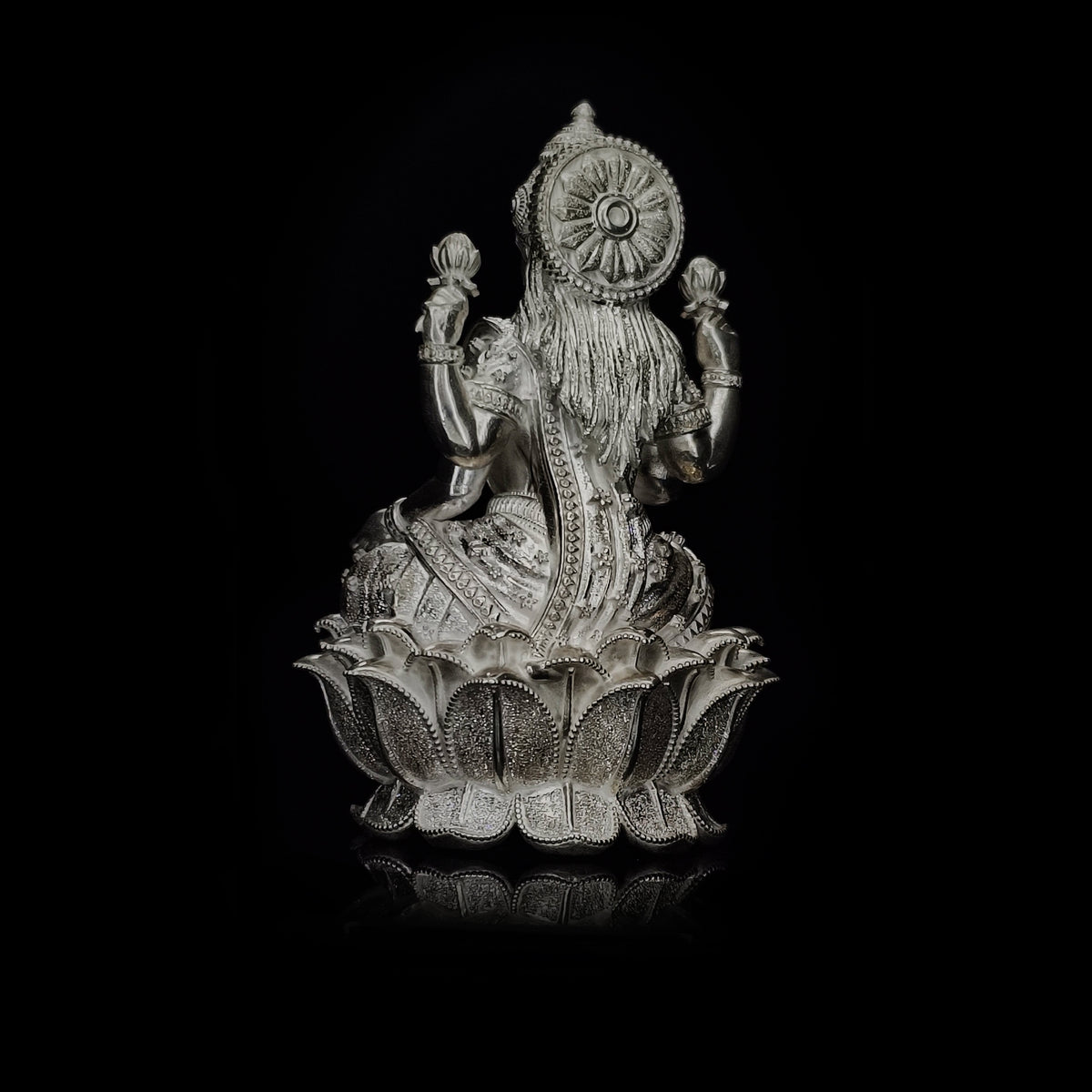 Sterling Silver Maa Lakshmi Statue for Puja, Home Decor & Gift