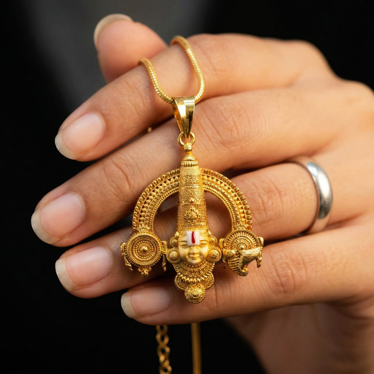 Balaji Aura Pendant – 24K Gold Plated 925 Silver