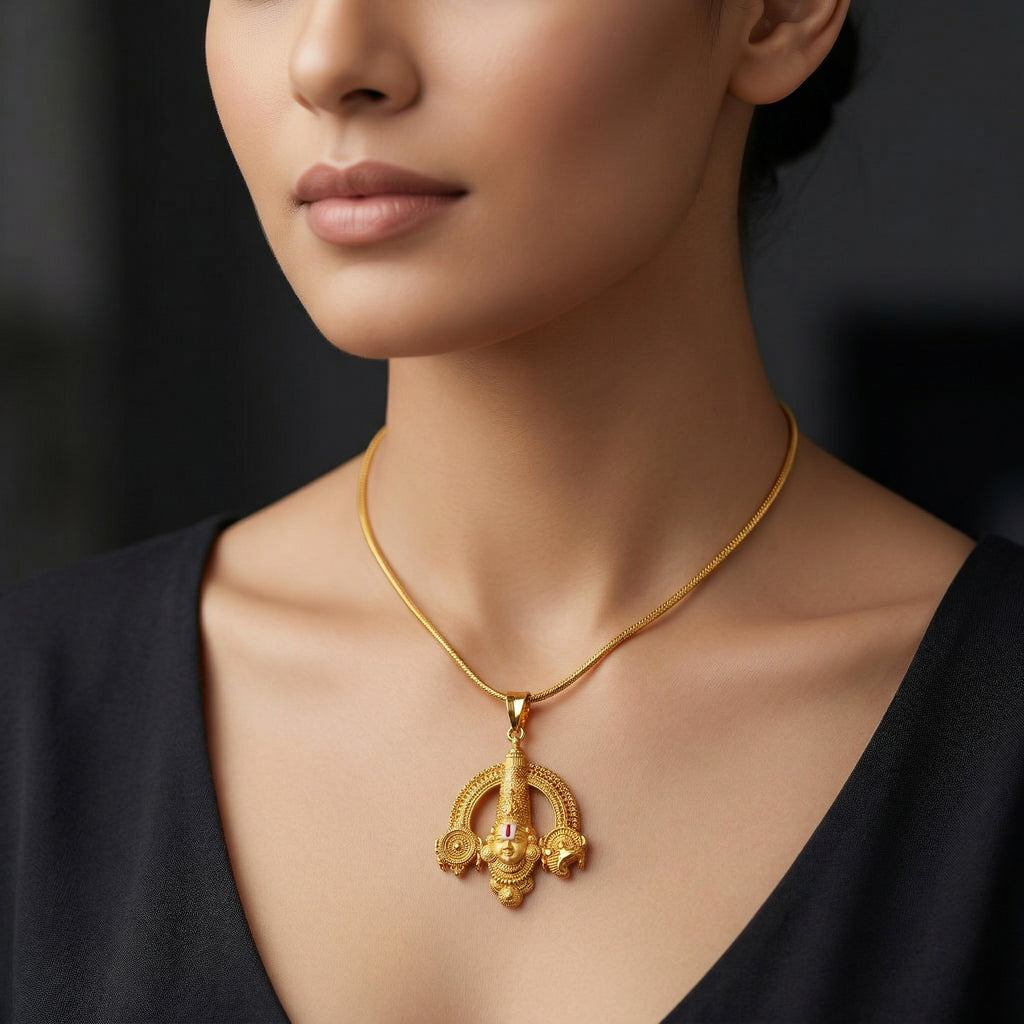 Balaji Aura Pendant – 24K Gold Plated 925 Silver